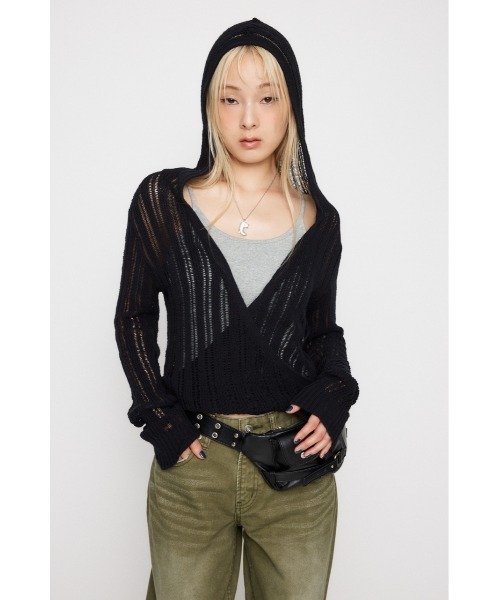 LAGUA GEM（ラグアジェム） パーカー WRAP CRASH HOOD トップス
