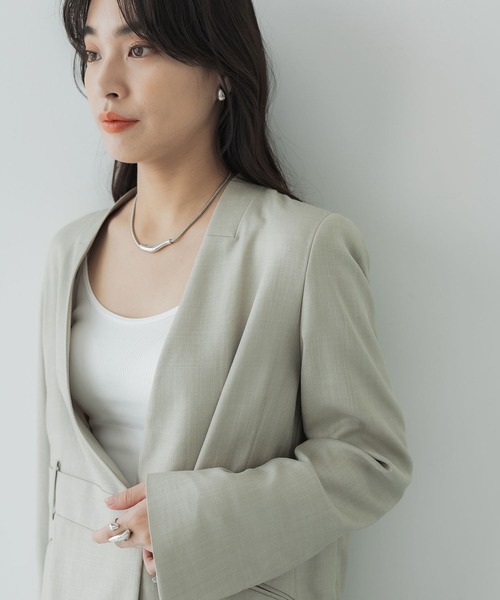 UNITED TOKYO」 ノーカラージャケット 2 ブルー レディース