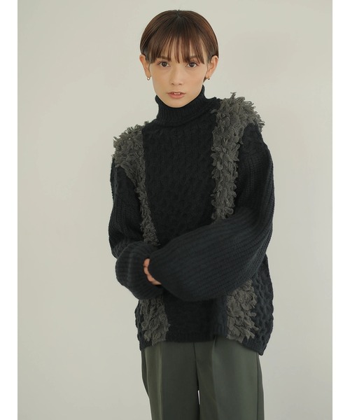 「rem closet」 タートルネックニット S ベージュ レディース_画像6