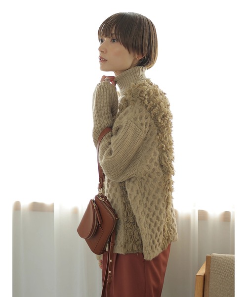 「rem closet」 タートルネックニット S ベージュ レディース_画像9