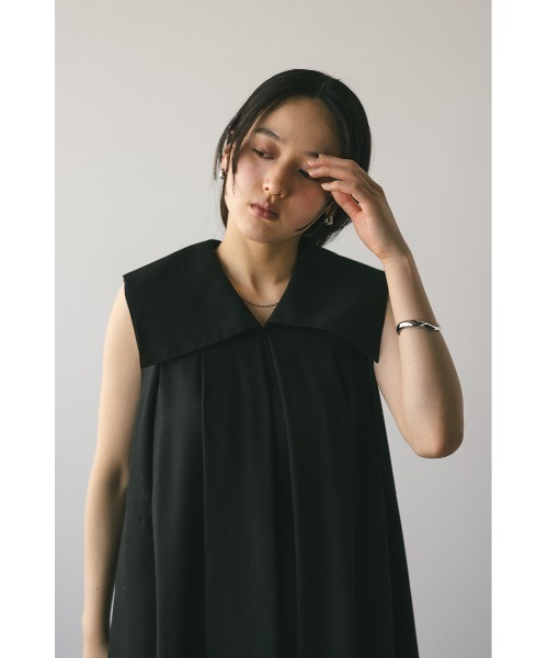 ビックカラー ワンピース ドレス フレア STYLEMIXER ワンピース ビッグカラーフレアワンピース