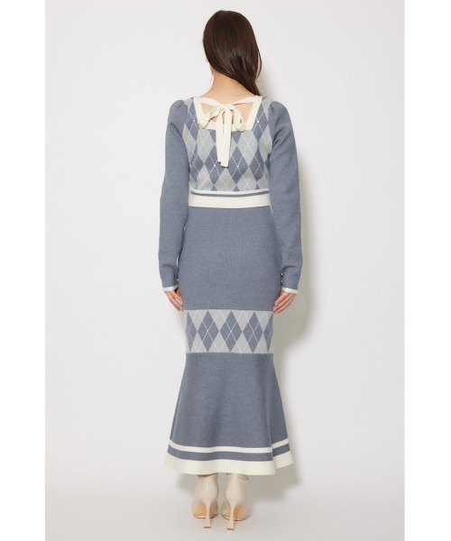 極美品 rienda バイカラー カーデ セット ニット ワンピース リエンダ rienda | バイカラーカーデセットニットワンピース (ワンピース(ミニ