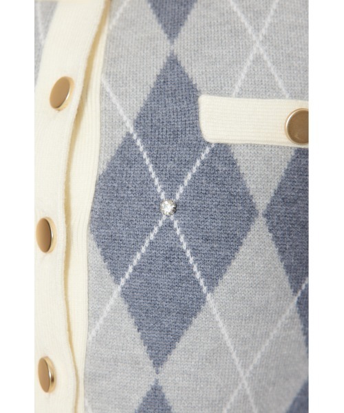 rienda（リエンダ） ワンピース アーガイルバイカラーカーディガン