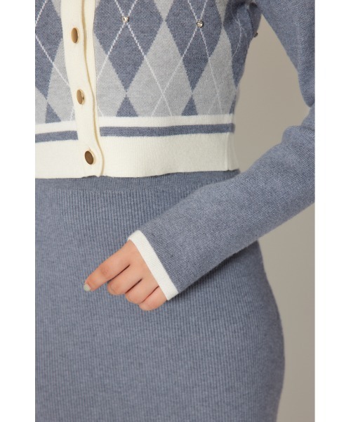 rienda（リエンダ） ワンピース アーガイルバイカラーカーディガン