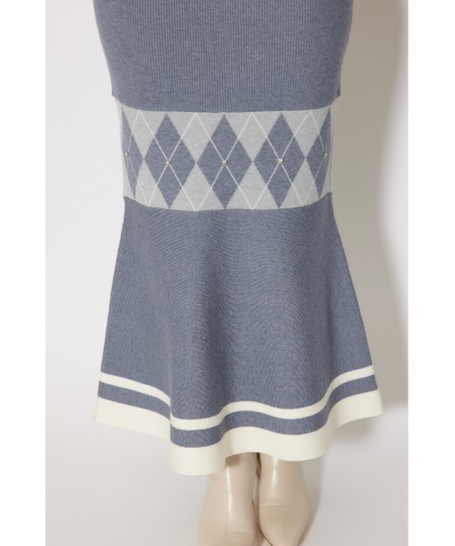rienda（リエンダ） ワンピース アーガイルバイカラーカーディガン