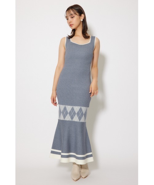 rienda（リエンダ） ワンピース アーガイルバイカラーカーディガン