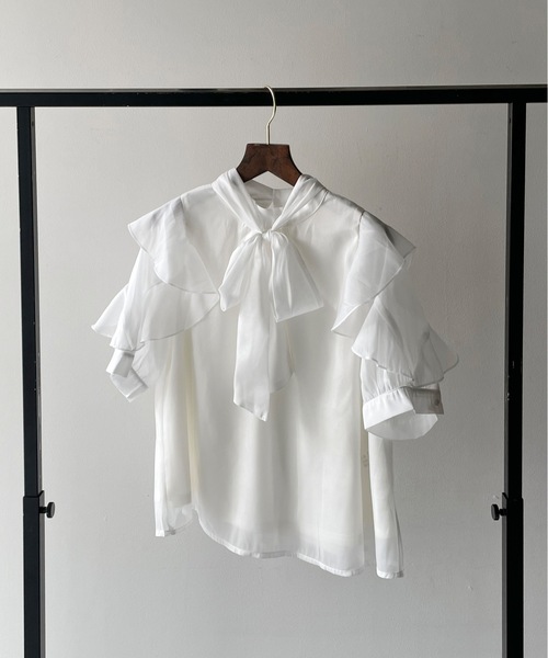 「one way」 半袖ブラウス FREE ホワイト系その他 レディース_画像8