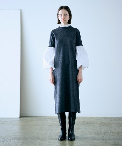Marilyn Moon（マリリンムーン） ワンピース 14g wool 2way sleeve one