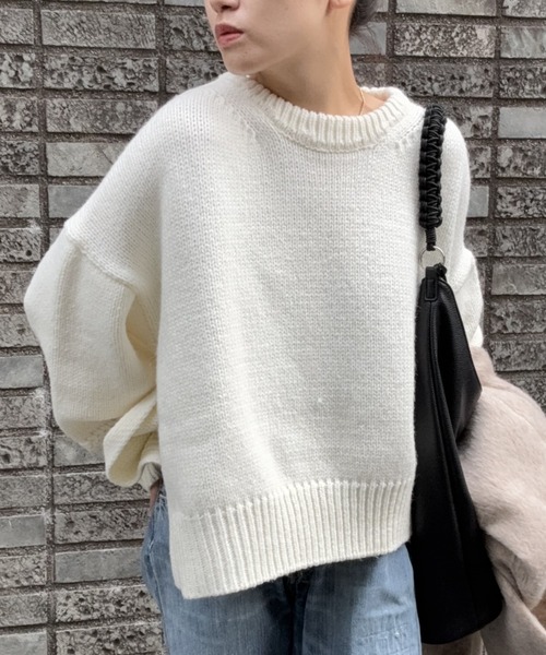 DRAW ニット セーター DRAW(ドロー) / サイドスリットニットトップス