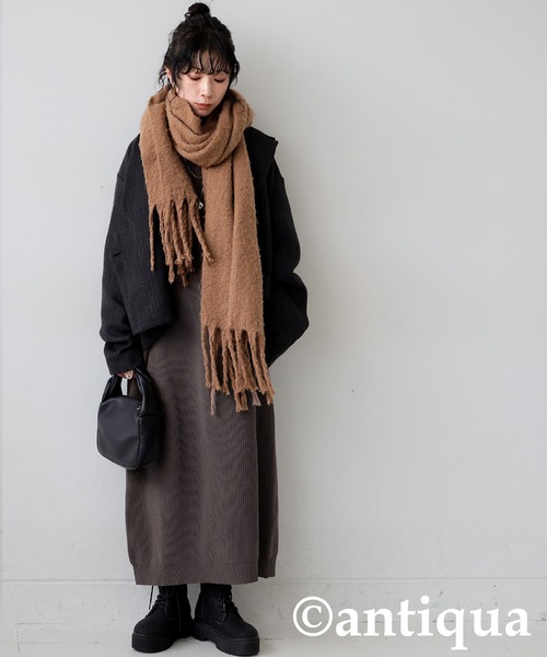 antiqua（アンティカ） ワンピース 片畦編みニットワンピース