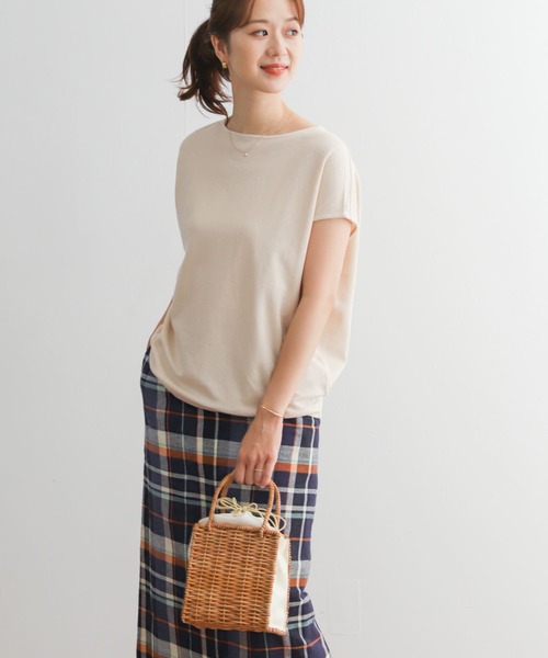 [URBAN RESEARCH DOORS] трикотаж с коротким рукавом MEDIUM бежевый женский 