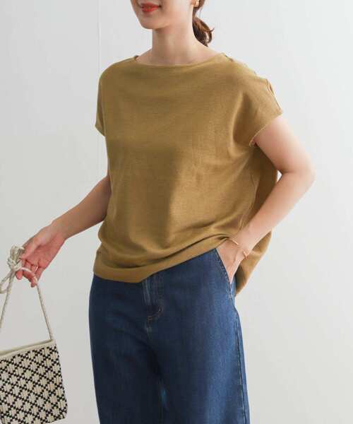 [URBAN RESEARCH DOORS] трикотаж с коротким рукавом MEDIUM бежевый женский 