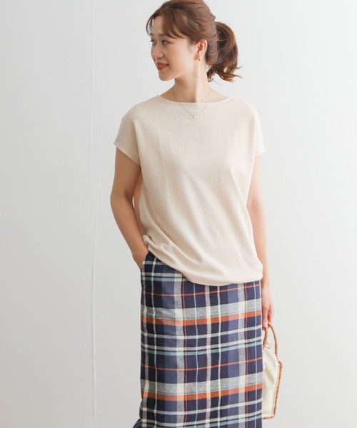 [URBAN RESEARCH DOORS] трикотаж с коротким рукавом MEDIUM бежевый женский 