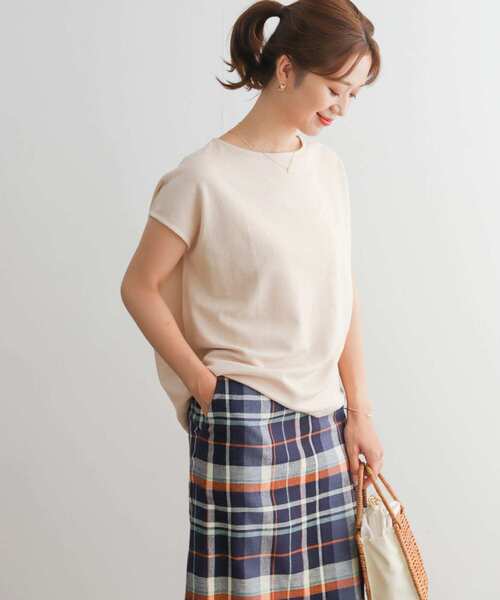 [URBAN RESEARCH DOORS] трикотаж с коротким рукавом MEDIUM бежевый женский 