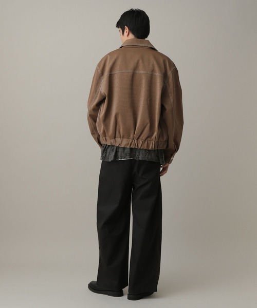 LAND MUSEUM ブルゾン アウター LAND MUSEUM／ステッチレザーブルゾン