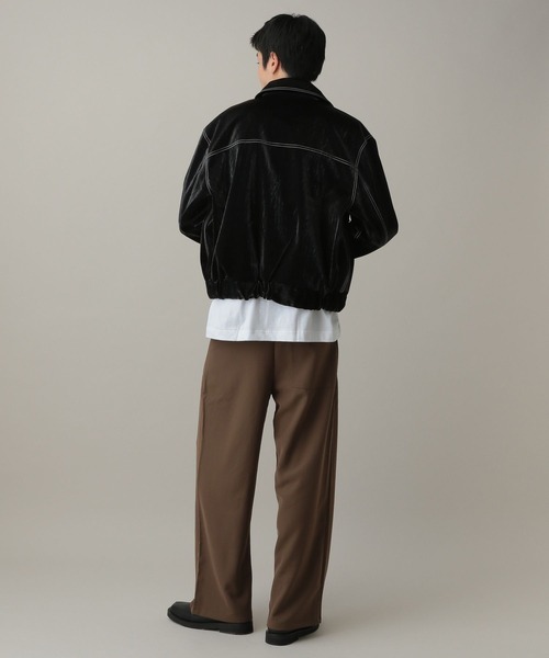 LAND MUSEUM ブルゾン アウター MUSEUM／ステッチレザーブルゾン