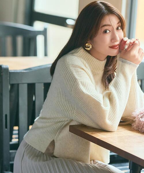 grove（グローブ） ニット セーター 「洗える」ふんわりウール混ボトル