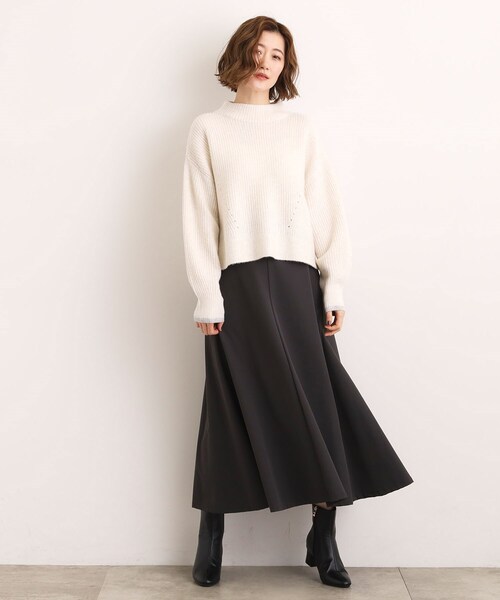 grove（グローブ） ニット セーター 「洗える」ふんわりウール混ボトル