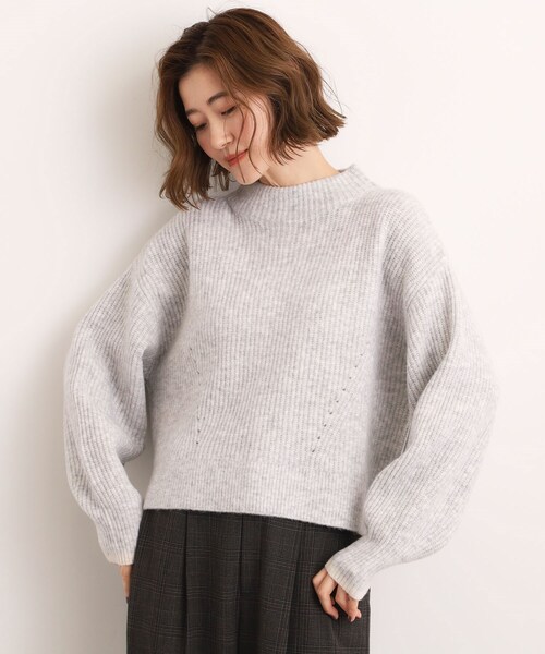 grove（グローブ） ニット セーター 「洗える」ふんわりウール混ボトル