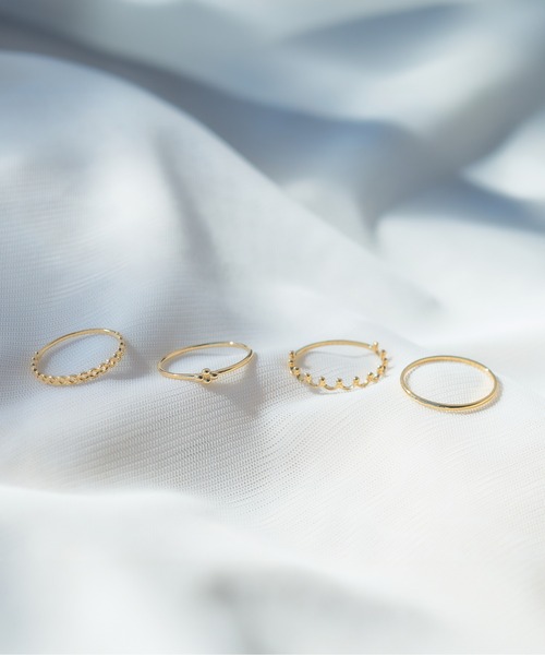 【即購入⭕️】k18 リング 指輪 Jewel closet by L&Co. 指輪 リング K18 リング レディース メンズ