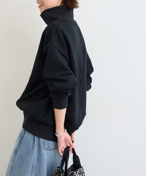 rimirリミル　スウェットプルオーバー　ブラック REMI RELIEF（レミレリーフ） SP加工裏毛アウトドアBIGサイズクルー