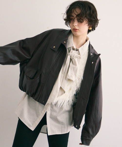 Trish（トリッシュ） ブルゾン アウター ソフトヴィーガンレザー