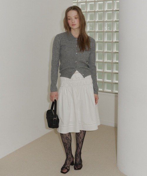 GIUNON スカート ladder lace gather skirt / ラダーレースギャザー