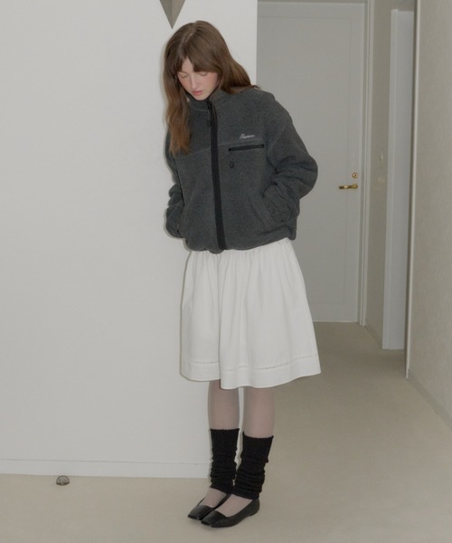 GIUNON スカート ladder lace gather skirt / ラダーレースギャザー