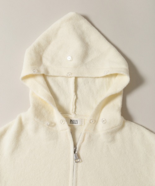 パーカー ボリュームファーフードニットパーカー レディース