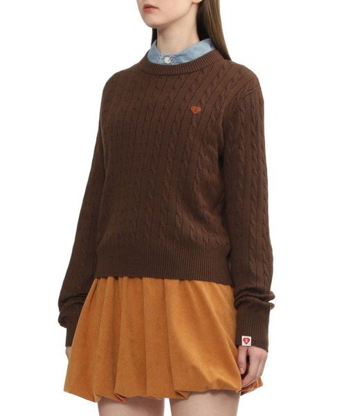 A BATHING APE（アベイシングエイプ） ニット セーター PU BADGE CABLE