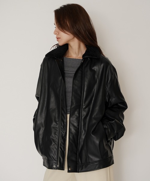 ジャケット・アウター Kei KINO THE KEI コート アウター ユニセックス 薄中綿 バイカーズ レザー