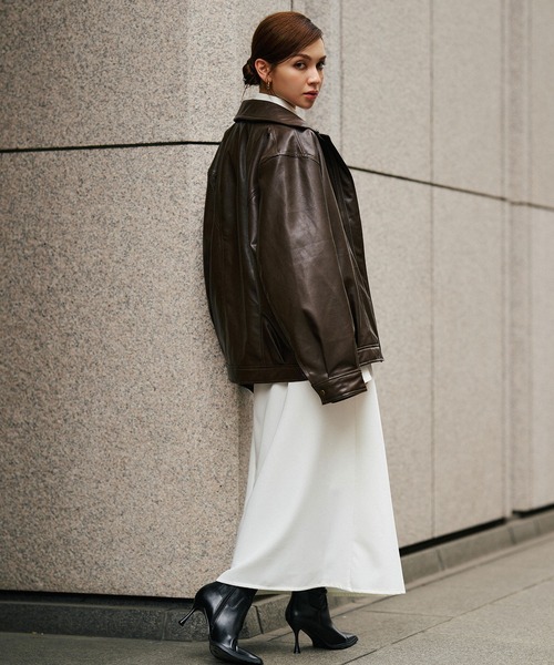 ジャケット・アウター Kei KINO THE KEI コート アウター ユニセックス 薄中綿 バイカーズ レザー