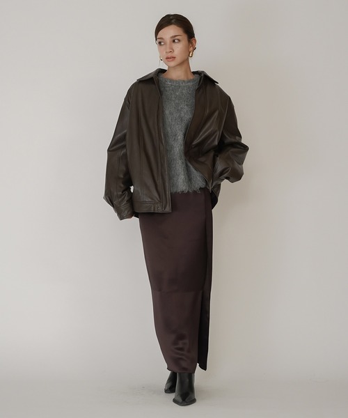 KINO THE KEI コート アウター ユニセックス 薄中綿 バイカーズ レザー