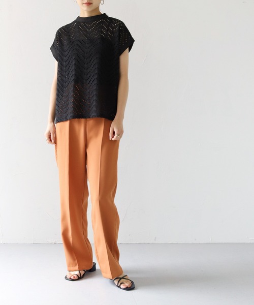 「HER CLOSET」 「SHE MO SHELLY」半袖ブラウス M チャコールグレー レディース_画像7