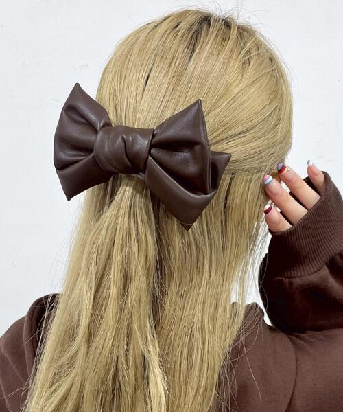 WEGO（ウィゴー） ヘアクリップ WEGO/PUリボンバレッタ : ZOZOTOWN
