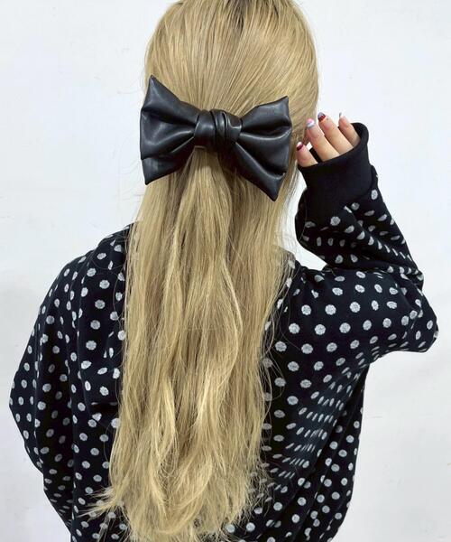 WEGO（ウィゴー） ヘアクリップ WEGO/PUリボンバレッタ : ZOZOTOWN