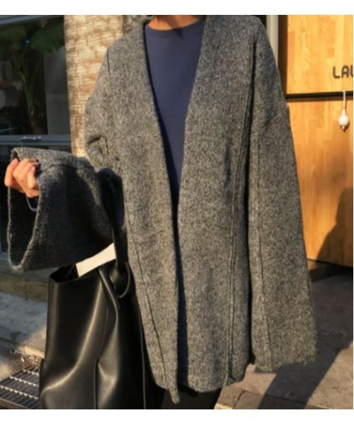 「MAISON BREEZE」 ニットカーディガン FREE アイボリー レディース_画像4