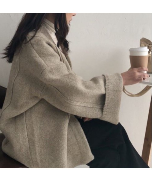 「MAISON BREEZE」 ニットカーディガン FREE アイボリー レディース_画像5