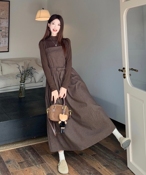 Apolina セットアップ Aelina セットアップ ハイネックニットトップス＆キャミワンピース