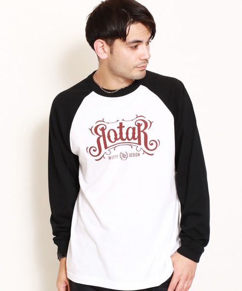 「ROTAR」 長袖Tシャツ MEDIUM ホワイト×ブラック メンズ_画像3
