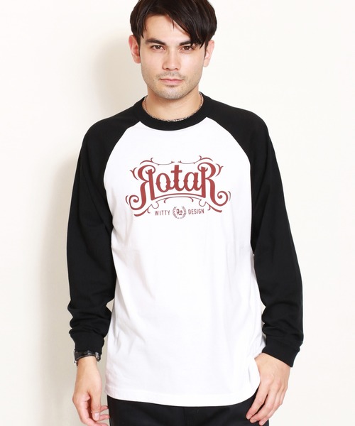 「ROTAR」 長袖Tシャツ MEDIUM ホワイト×ブラック メンズ_画像4