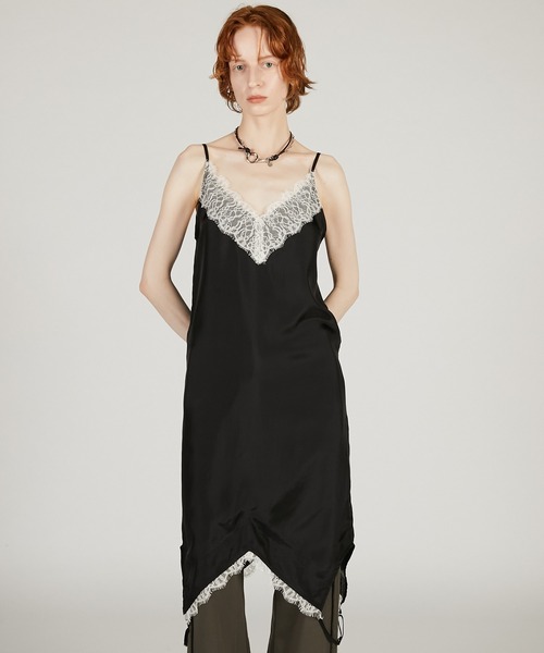 トップス PRANK PROJECT satin cami tunic PRANK PROJECT（プランクプロジェクト） 2WAYスカーフレースチュニック