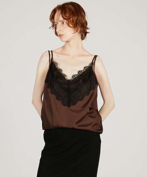 トップス PRANK PROJECT satin cami tunic PRANK PROJECT（プランクプロジェクト） 2WAYスカーフレースチュニック
