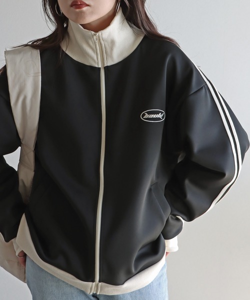 「COURO」 ジャージブルゾン S ブラック レディース_画像8