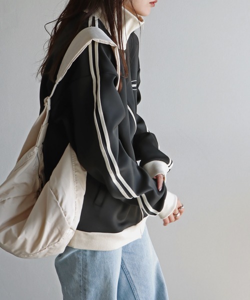 「COURO」 ジャージブルゾン S ブラック レディース_画像9