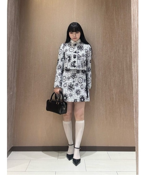 スカート 「LOULOU WILLOUGHBY」MALHIA ツイードミニスカートの画像