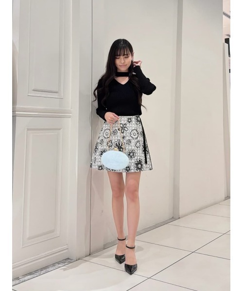 スカート 「LOULOU WILLOUGHBY」MALHIA ツイードミニスカートの画像