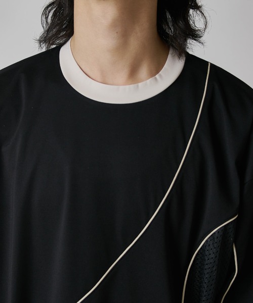 tシャツ 「SURJENT」パイピングメッシュビッグTシャツ メンズの画像