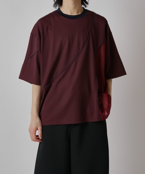 tシャツ 「SURJENT」パイピングメッシュビッグTシャツ メンズの画像