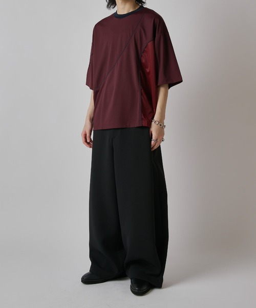 tシャツ 「SURJENT」パイピングメッシュビッグTシャツ メンズの画像